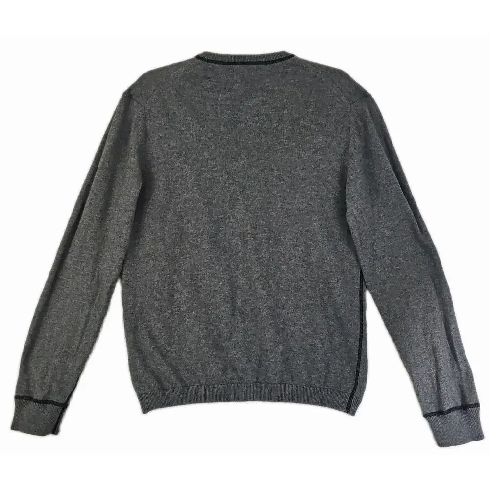 Banana Republic Cotton Cashmere ~Men's Size S~ Dark Gray V-Neck Sweater Pullover